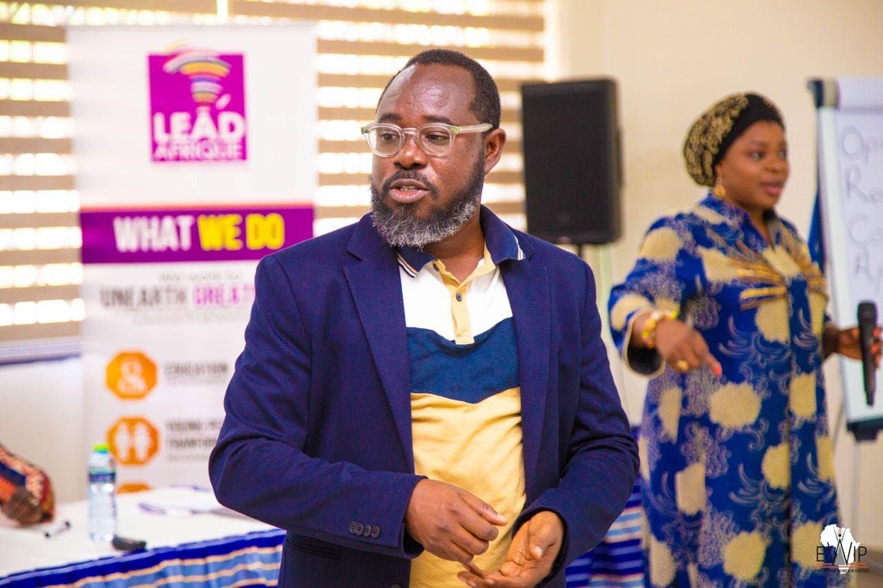 Prof. Kobby Mensah speaking at an Empowering Women in Politics (EWiP) event